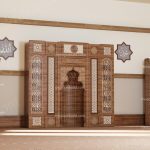 Modern Ahşap Cami Mihrabı – Model MH-0001 – özel üretim ahşap kapı detay görünümü 3