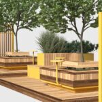 Modern Parklet – Stonewood Bal – özel üretim ahşap kapı detay görünümü 1