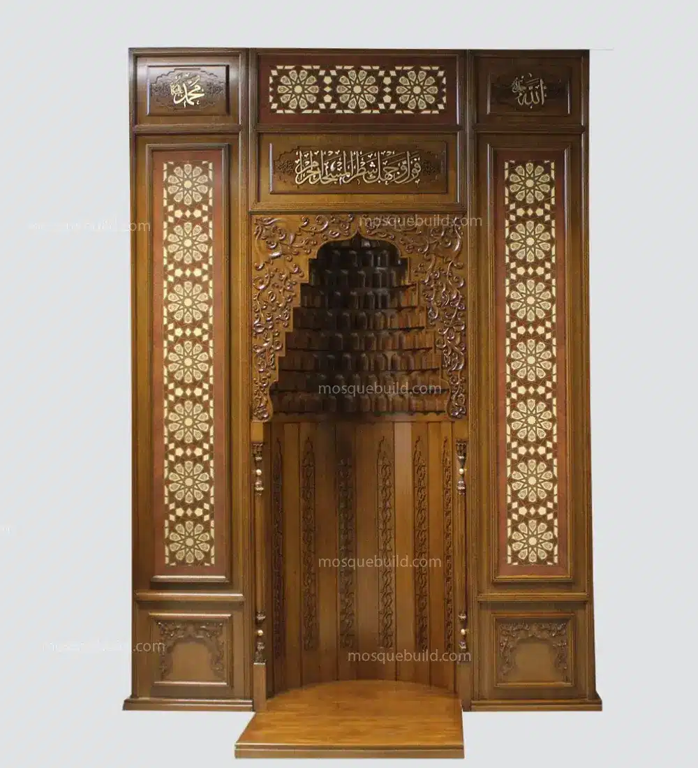 Mukarnaslı Kestane Cami Mihrabı | Sedirhane Mukarnaslı Kestane Cami Mihrabı – özel üretim özel üretim ahşap raf