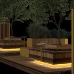 Modern Parklet – Stonewood Bal – özel üretim ahşap kapı detay görünümü 6