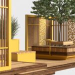 Modern Parklet – Stonewood Bal – özel üretim ahşap kapı detay görünümü 2