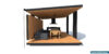 Modern Ahşap Kamelya – Stonewood Mila 23 m² 5 × 4,6 – ahşap pergola detay görünümü 2