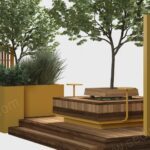 Modern Parklet – Stonewood Bal – özel üretim ahşap kapı detay görünümü 3