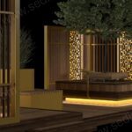 Modern Parklet – Stonewood Bal – özel üretim ahşap kapı detay görünümü 4