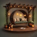 Yuvarlak Ahşap Pergola Salıncak – ahşap pergola detay görünümü 4