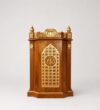 El İşçiliği Ahşap Vaaz Kürsüsü – Altın Detaylı İslami Tasarım – özel üretim özel üretim ahşap ürün