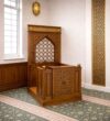 Ahşap Mihrap Kürsüsü – Oyma Desenli Cami ve Mescit Kürsüsü – özel üretim ahşap raf detay görünümü 1