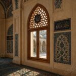 Ahşap Kemerli Pencere Paneli – İslami Motifli Dekoratif Tasarım – özel üretim ahşap kapı detay görünümü 1