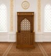 Ahşap Mihrap Kürsüsü – Oyma Desenli Cami ve Mescit Kürsüsü – özel üretim özel üretim ahşap raf