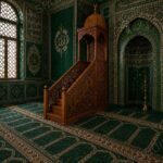 Ahşap Cami Minberi – El Oyması İslami Motifli Cami Minberi – özel üretim ahşap ürün detay görünümü 1