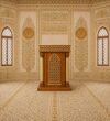 Ahşap Cami Minberi – El İşçiliği Oyma Detaylı Cami Minberi – özel üretim ahşap raf detay görünümü 2