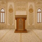 Ahşap Cami Minberi – El İşçiliği Oyma Detaylı Cami Minberi – özel üretim ahşap raf detay görünümü 2