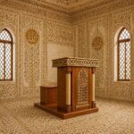 Ahşap Cami Minberi – El İşçiliği Oyma Detaylı Cami Minberi – özel üretim ahşap raf detay görünümü 3