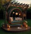 Yuvarlak Ahşap Pergola Salıncak – ahşap pergola detay görünümü 1