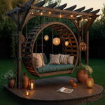 Yuvarlak Ahşap Pergola Salıncak – ahşap pergola detay görünümü 1