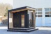 Ev Tipi Portatif Sauna – Stonewood Kuğu 12 m² – özel üretim ahşap kapı detay görünümü 8