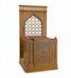 Ahşap Mihrap Kürsüsü – Oyma Desenli Cami ve Mescit Kürsüsü – özel üretim ahşap raf detay görünümü 3