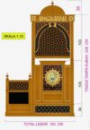 El İşçiliği Ahşap Cami Minberi – Oymalı Desenli Cami Minberi (Klasik Tasarım) – özel üretim ahşap merdiven detay görünümü 2