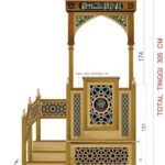 El İşçiliği Ahşap Cami Minberi – Oymalı Desenli Cami Minberi (Klasik Tasarım) – özel üretim ahşap merdiven detay görünümü 1