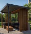 Modern Ahşap Pergola Oturma Alanı – Model KM-0025 – ahşap pergola detay görünümü 2