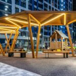 Ahşap Aydınlatmalı Pergola – Stonewood Prizma – ahşap pergola detay görünümü 7