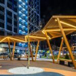 Ahşap Aydınlatmalı Pergola – Stonewood Prizma – ahşap pergola detay görünümü 8