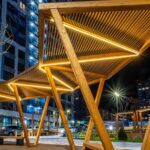 Ahşap Aydınlatmalı Pergola – Stonewood Prizma – ahşap pergola detay görünümü 9