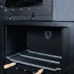 Modern Bahçe Barbeküsü – Avangarde Köşe Fırınlı Barbekü – özel üretim ahşap kapı detay görünümü 4