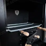 Modern Bahçe Barbeküsü – Avangarde Köşe Fırınlı Barbekü – özel üretim ahşap kapı detay görünümü 5