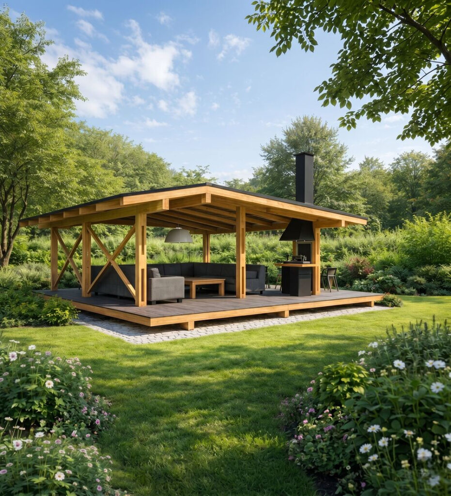 Kavisli Ahşap Kamelya – Stonewood Lidya 6 × 8 – özel üretim ahşap kamelya