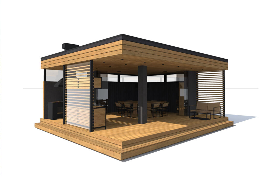 Modern Ahşap Kamelya – Stonewood Olympos 8,6 – özel üretim ahşap pergola