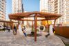 Ahşap Üçgen Halkalı Modern Pergola – Stonewood Çember – ahşap pergola detay görünümü 2