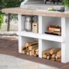 Teras Bahçe Barbeküsü – Stoneplus Yeşim 140 cm x 242 cm – ahşap banyo ve lavabo ünitesi detay görünümü 2