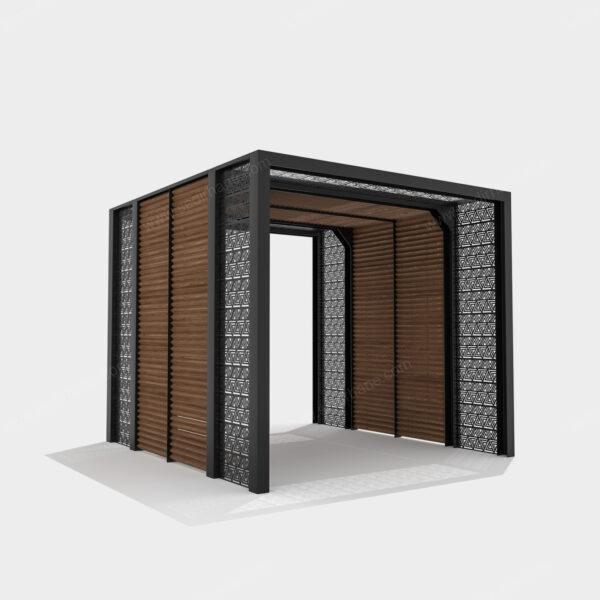 Ahşap Antrasit Gri Pergola 2,90x2,90 – özel üretim ahşap pergola