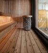 Ev Tipi Portatif Sauna – Stonewood Kuğu 12 m² – özel üretim ahşap kapı detay görünümü 4