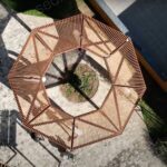Ahşap Üçgen Halkalı Modern Pergola – Stonewood Çember – ahşap pergola detay görünümü 3