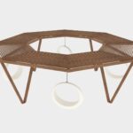 Ahşap Üçgen Halkalı Modern Pergola – Stonewood Çember – özel üretim ahşap pergola
