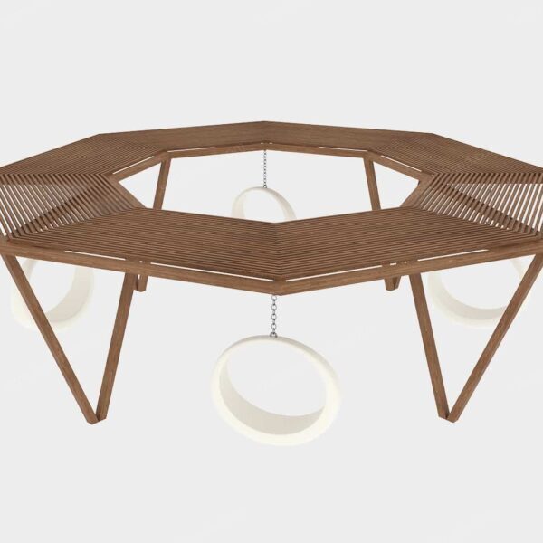 Ahşap Üçgen Halkalı Modern Pergola – Stonewood Çember – özel üretim ahşap pergola