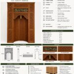 CNC Oyma Ceviz Ağacı Cami Mihrabı – Hat Yazılı Cami Mihrabı – özel üretim ahşap ürün detay görünümü 4