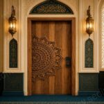 Yarım Mandala Motifli Ahşap Kapı – özel üretim ahşap kapı detay görünümü 3