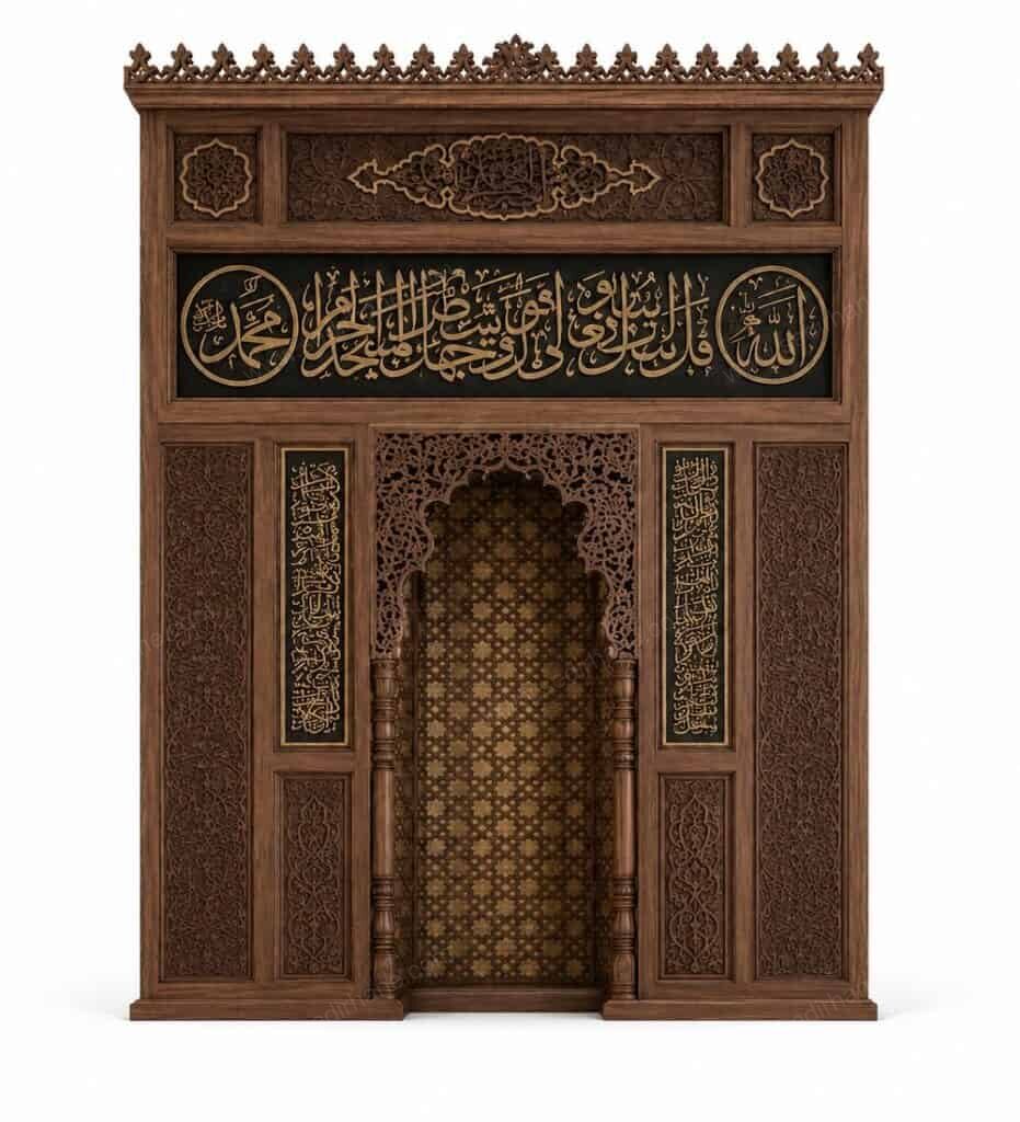 Ahşap Cami Mihrabı – WA-05 – özel üretim özel üretim ahşap ürün