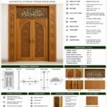 Hatlı Kemerli Cami Kapısı – özel üretim ahşap kapı detay görünümü 4