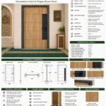 Modern Ahşap Cami İç Kapısı – özel üretim ahşap kapı detay görünümü 4