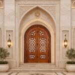 Modern Ahşap Cami Giriş Kapısı – özel üretim ahşap kapı detay görünümü 5