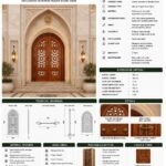 Modern Ahşap Cami Giriş Kapısı – özel üretim ahşap kapı detay görünümü 6