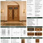 Modern İslami Motifli Cami Kapısı – özel üretim ahşap kapı detay görünümü 2