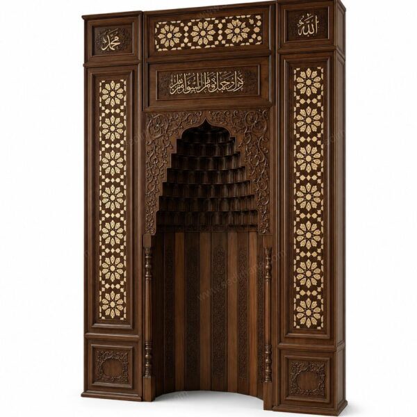 Modern Ahşap Cami Mihrabı – Model MH-0012 – özel üretim özel üretim ahşap ürün