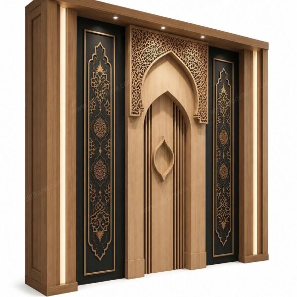 Modern Ahşap Cami Mihrabı – Model MH-0009 – özel üretim özel üretim ahşap ürün