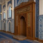 Altın Hatlı Klasik Ahşap Cami Mihrabı – özel üretim ahşap ürün detay görünümü 4