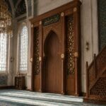 Hatlı Kafesli Ahşap Cami Mihrabı – Model MH-0032 – özel üretim ahşap kapı detay görünümü 2